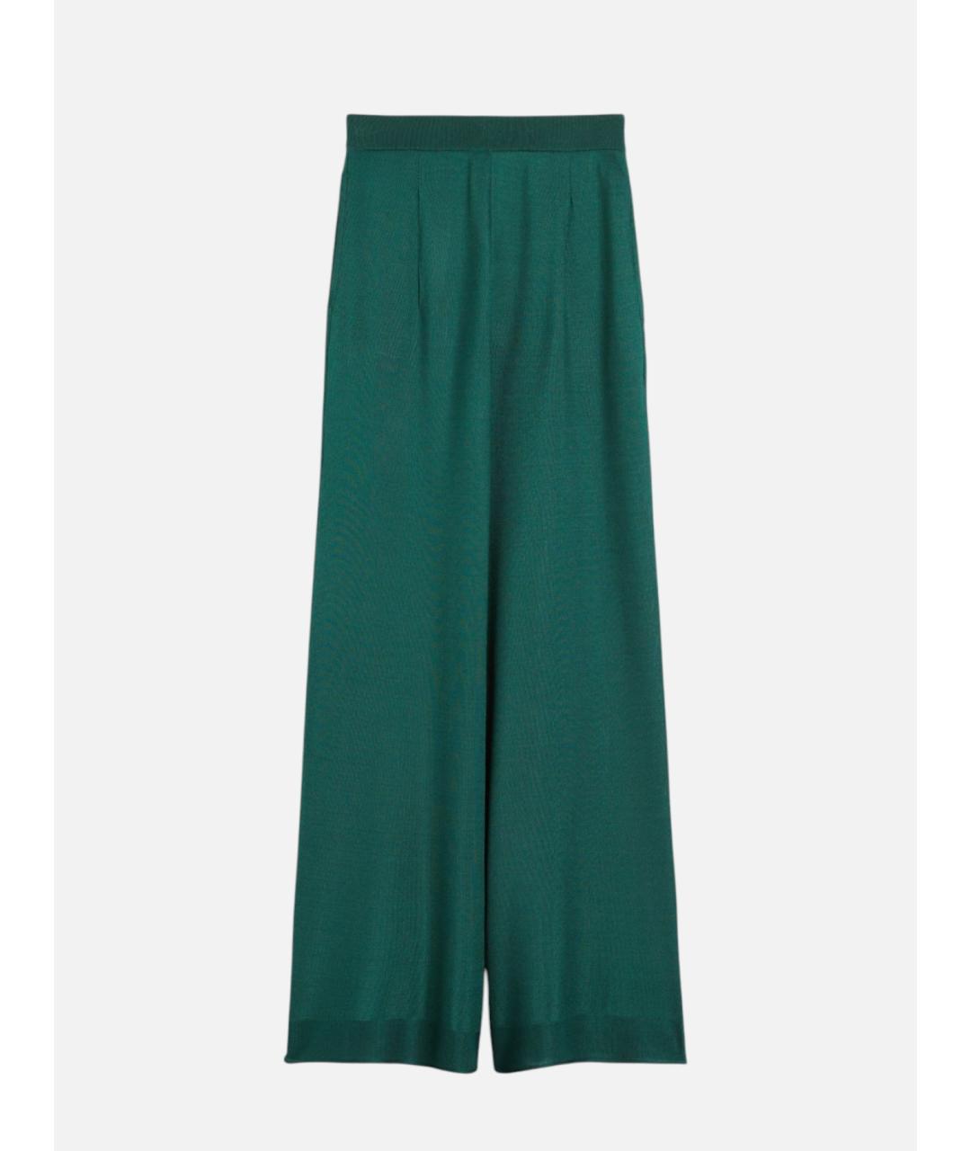 MAX MARA Зеленые вискозные брюки широкие, фото 5