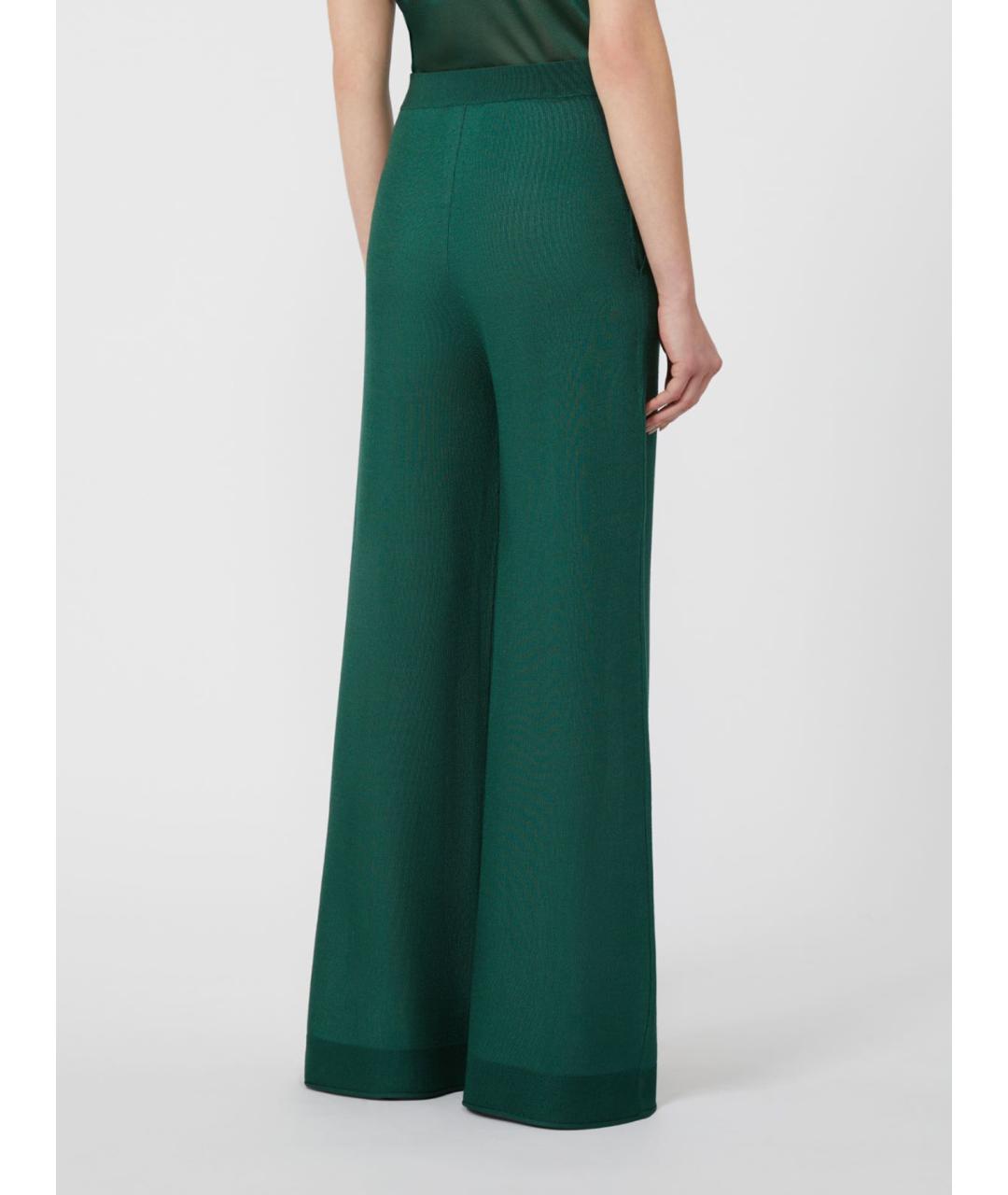 MAX MARA Зеленые вискозные брюки широкие, фото 3