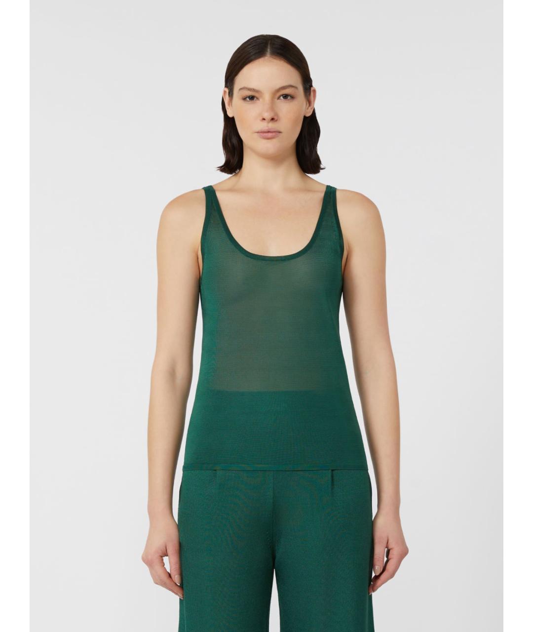 MAX MARA Зеленая вискозная майка, фото 4