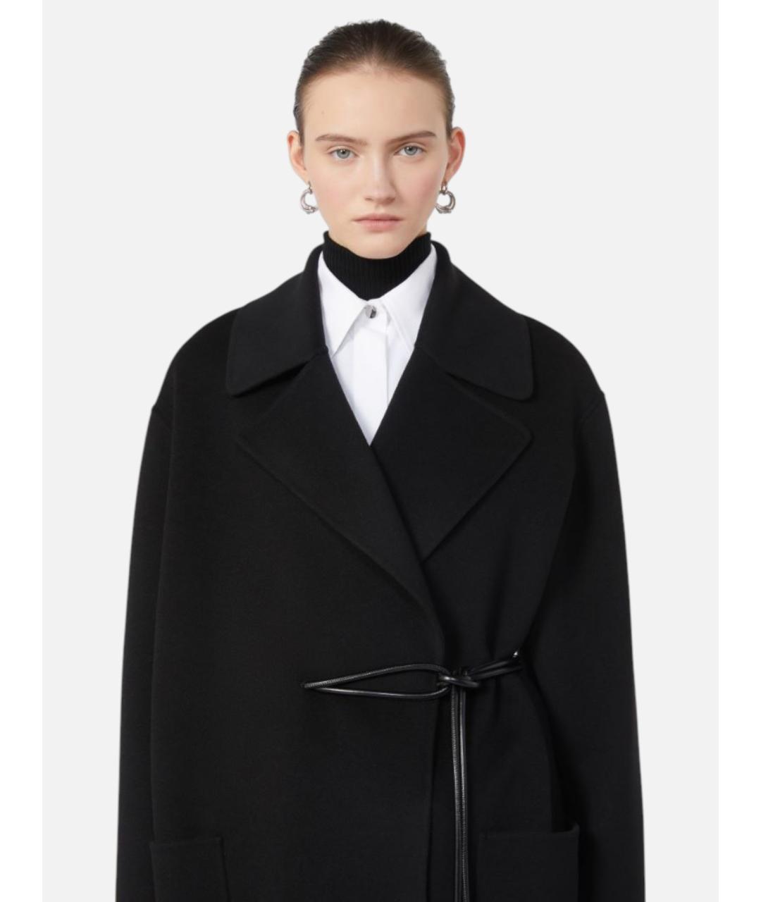 SPORTMAX Черное шерстяное пальто, фото 3