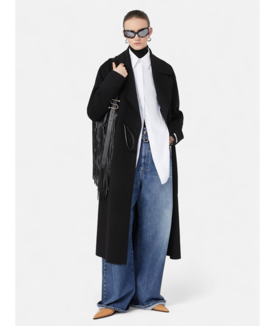 SPORTMAX Черное шерстяное пальто, фото 2