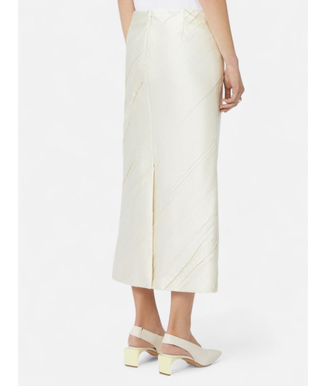 SPORTMAX Белая полиэстеровая юбка миди, фото 5