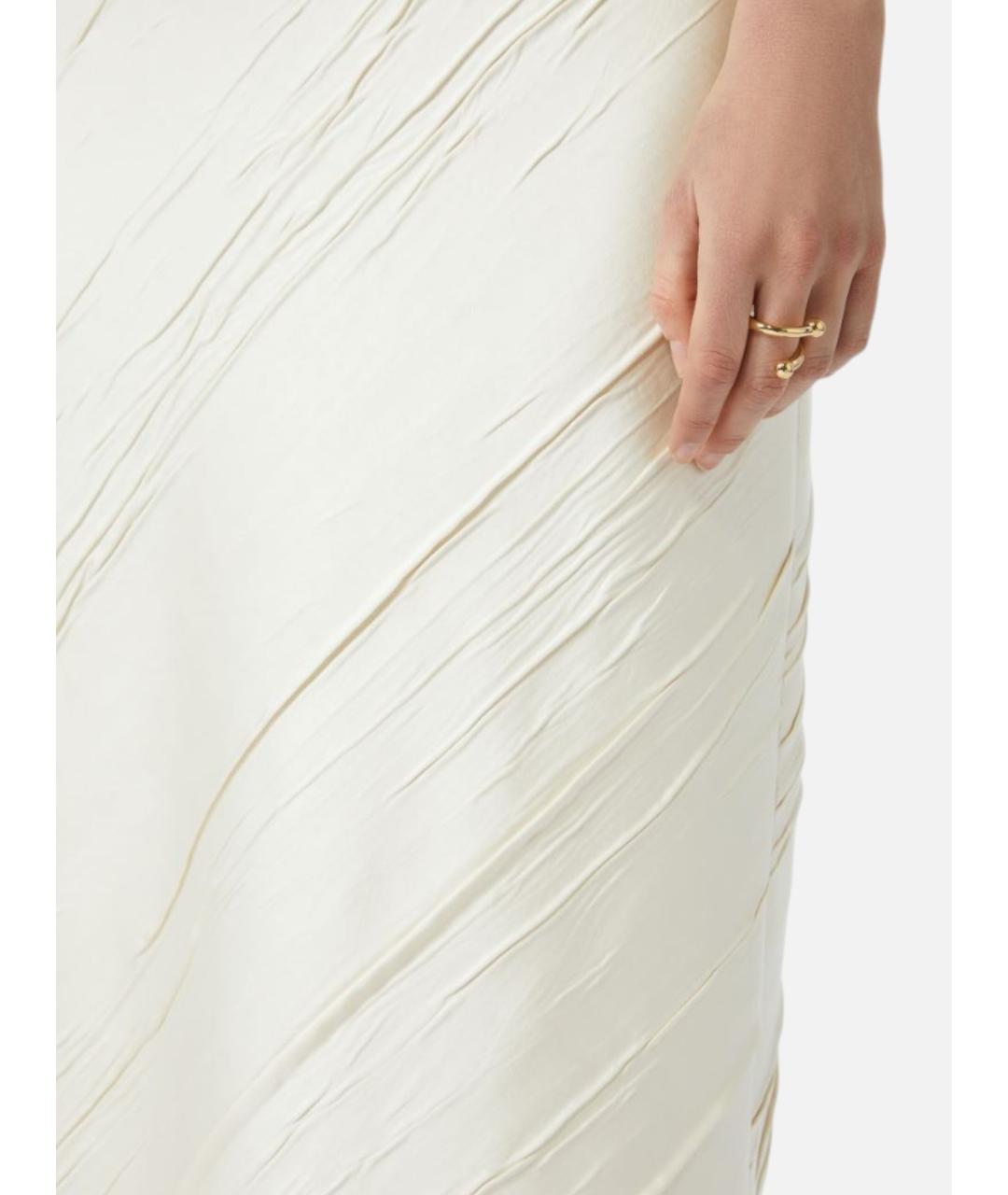 SPORTMAX Белая полиэстеровая юбка миди, фото 3