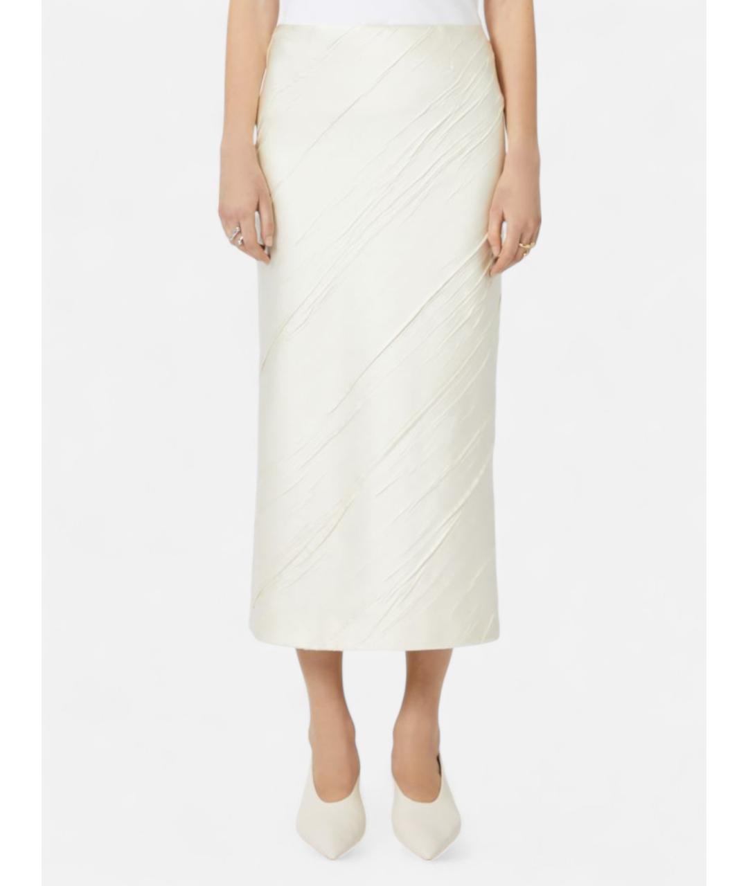 SPORTMAX Белая полиэстеровая юбка миди, фото 4