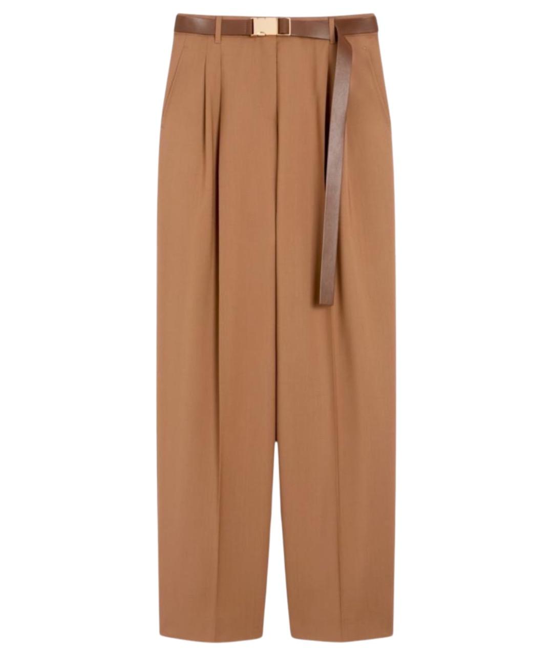 MAX MARA STUDIO Коричневые шерстяные брюки широкие, фото 1