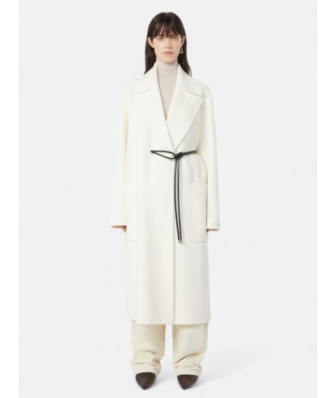 SPORTMAX Белое шерстяное пальто, фото 5