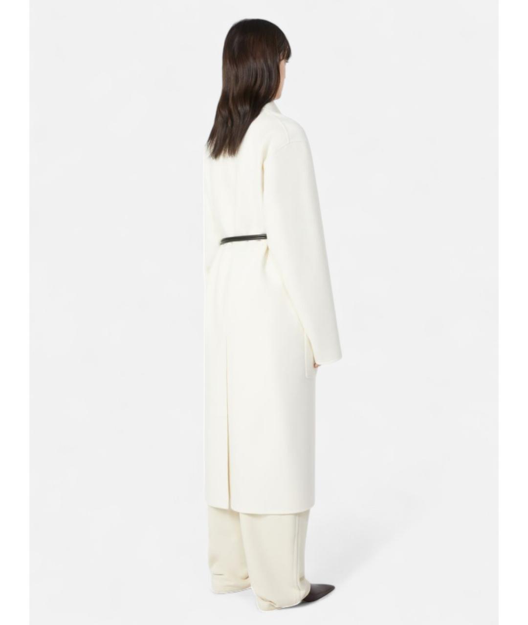 SPORTMAX Белое шерстяное пальто, фото 4