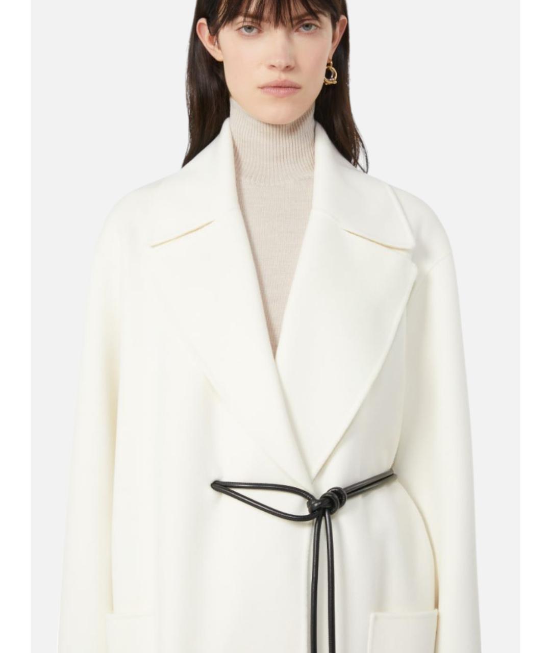 SPORTMAX Белое шерстяное пальто, фото 3