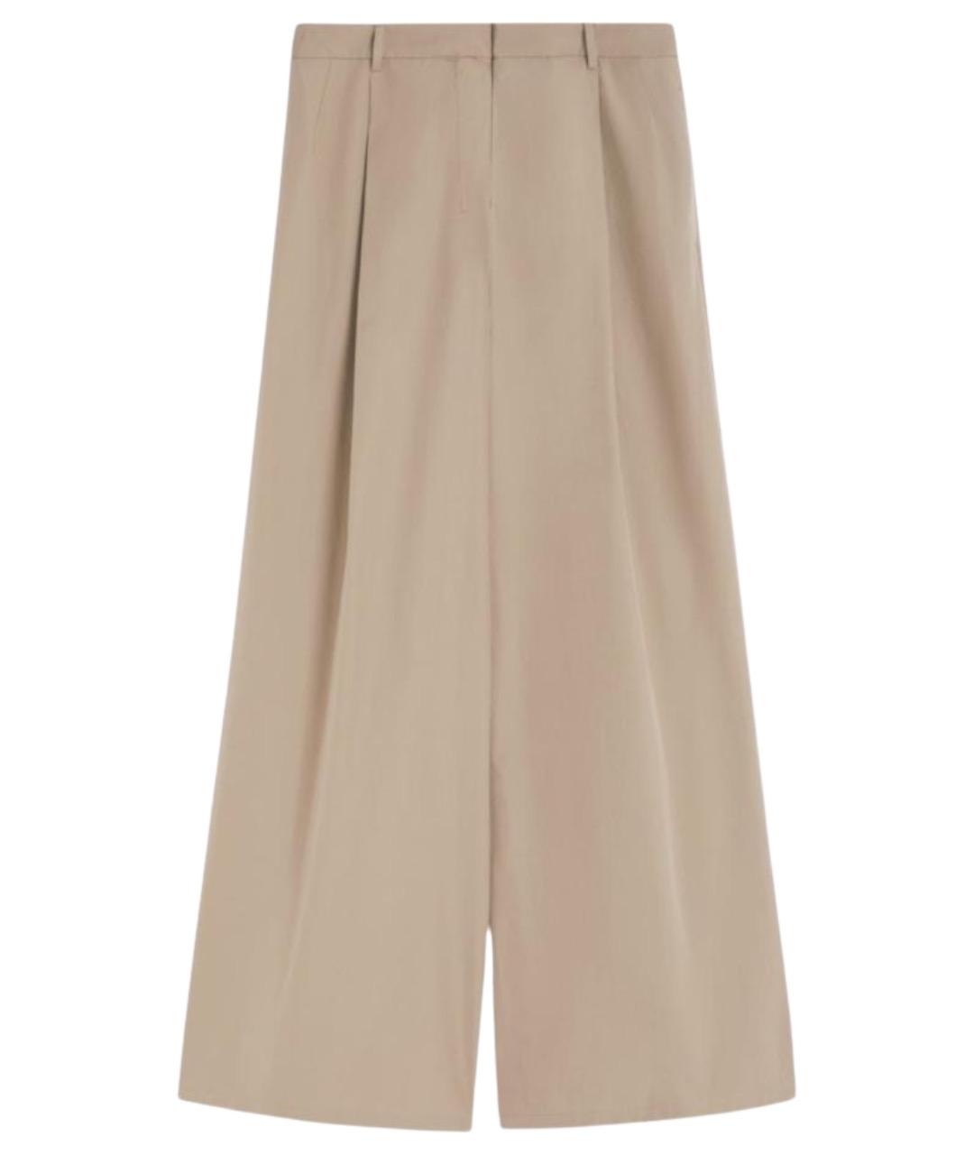 'S MAX MARA Коричневые хлопковые брюки широкие, фото 1