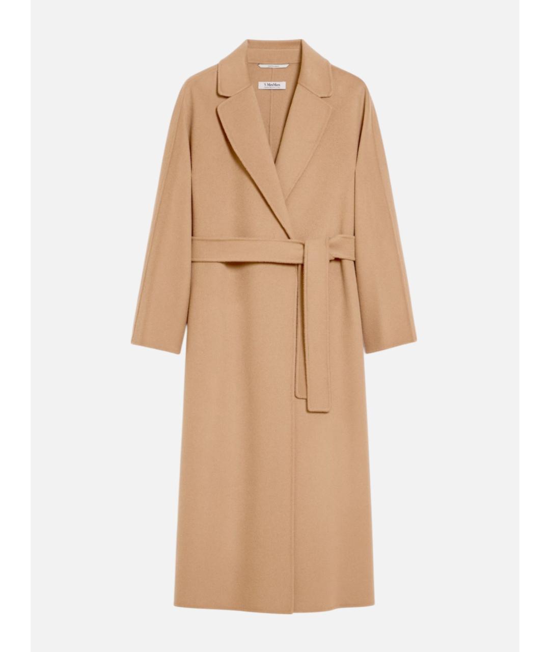 'S MAX MARA Бежевое шерстяное пальто, фото 5