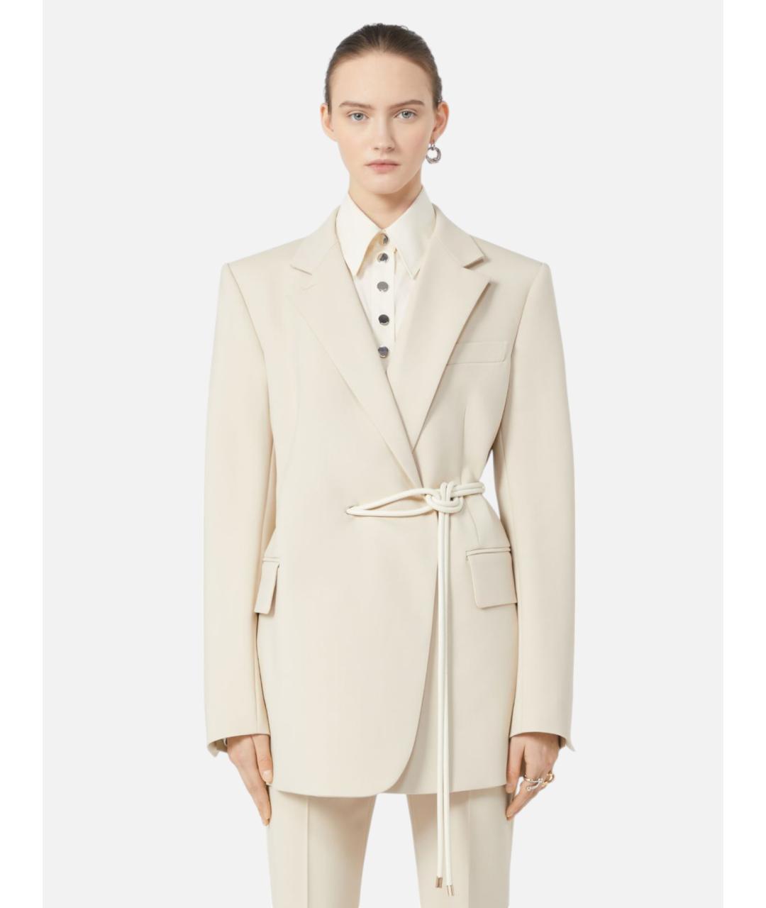 SPORTMAX Бежевый вискозный жакет/пиджак, фото 5