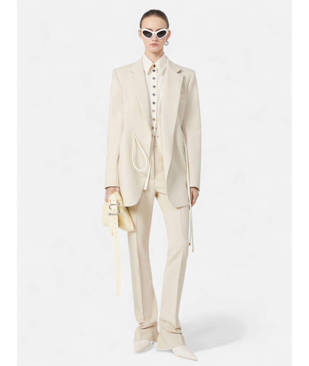 SPORTMAX Бежевый вискозный жакет/пиджак, фото 2