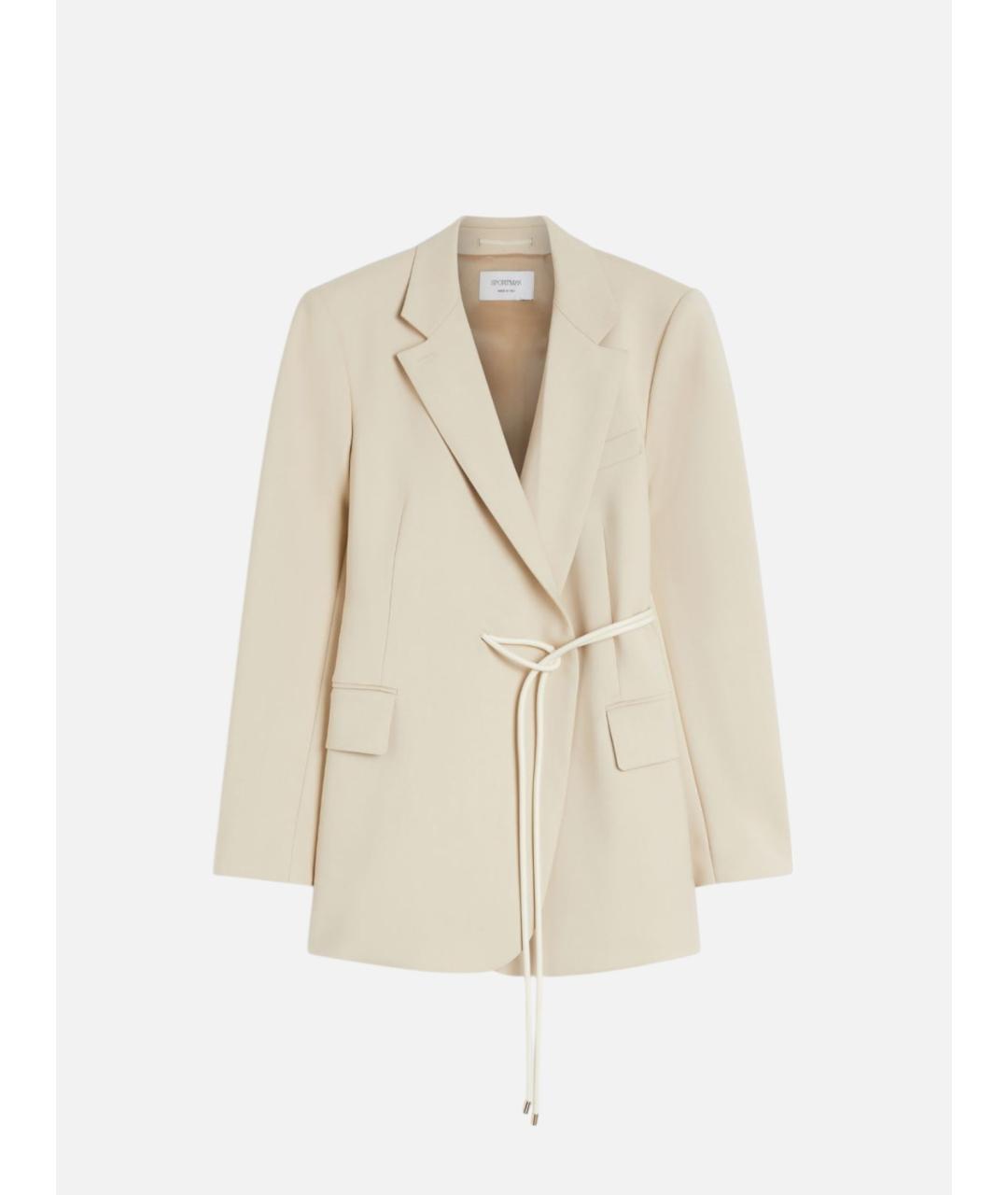 SPORTMAX Бежевый вискозный жакет/пиджак, фото 6