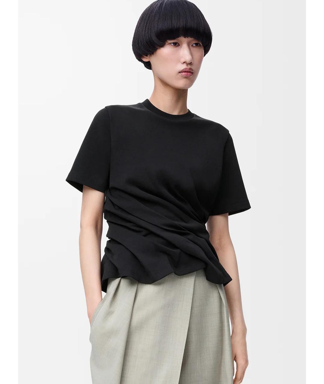 LOEWE Черная хлопковая футболка, фото 3