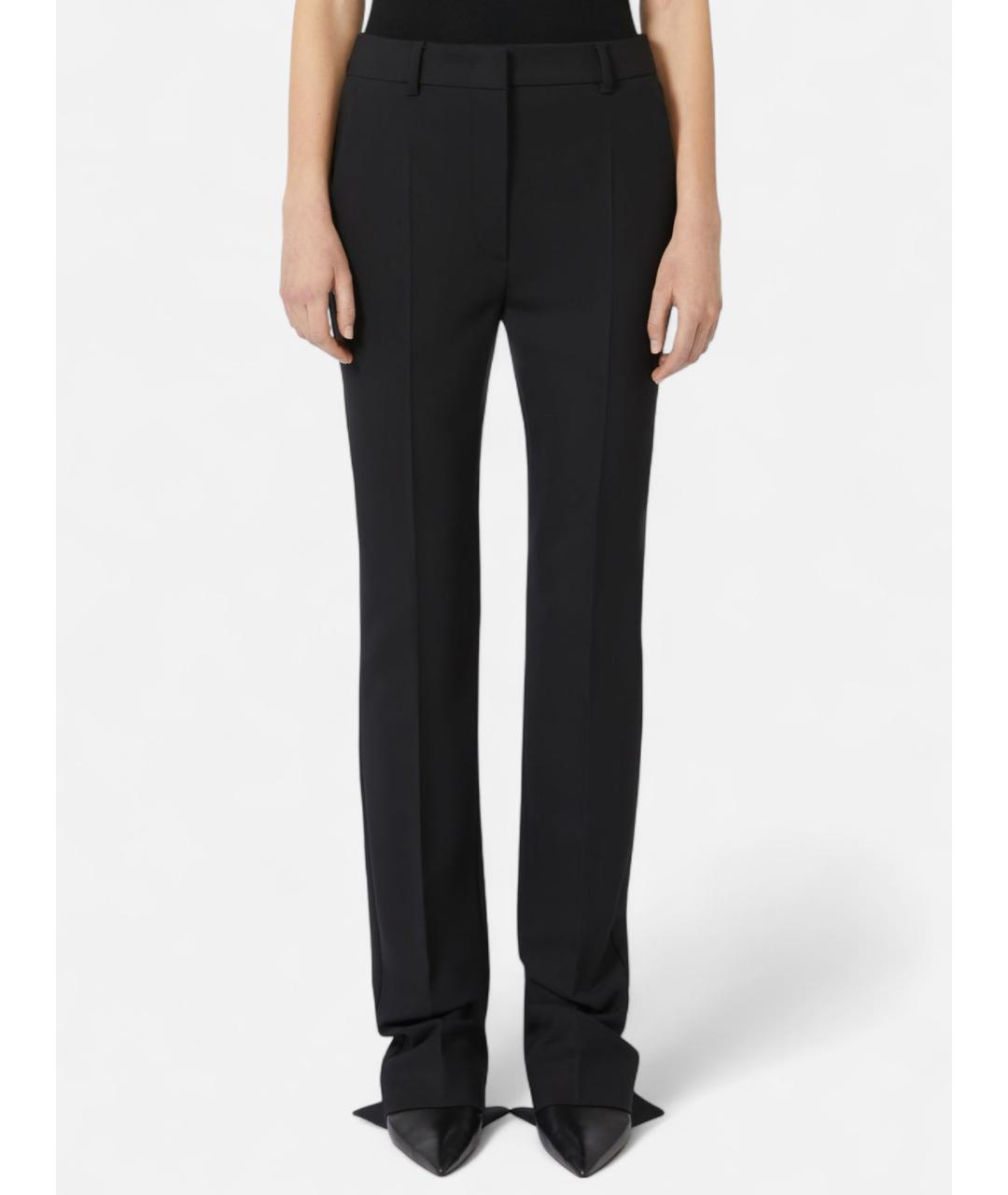 SPORTMAX Черные вискозные прямые брюки, фото 5