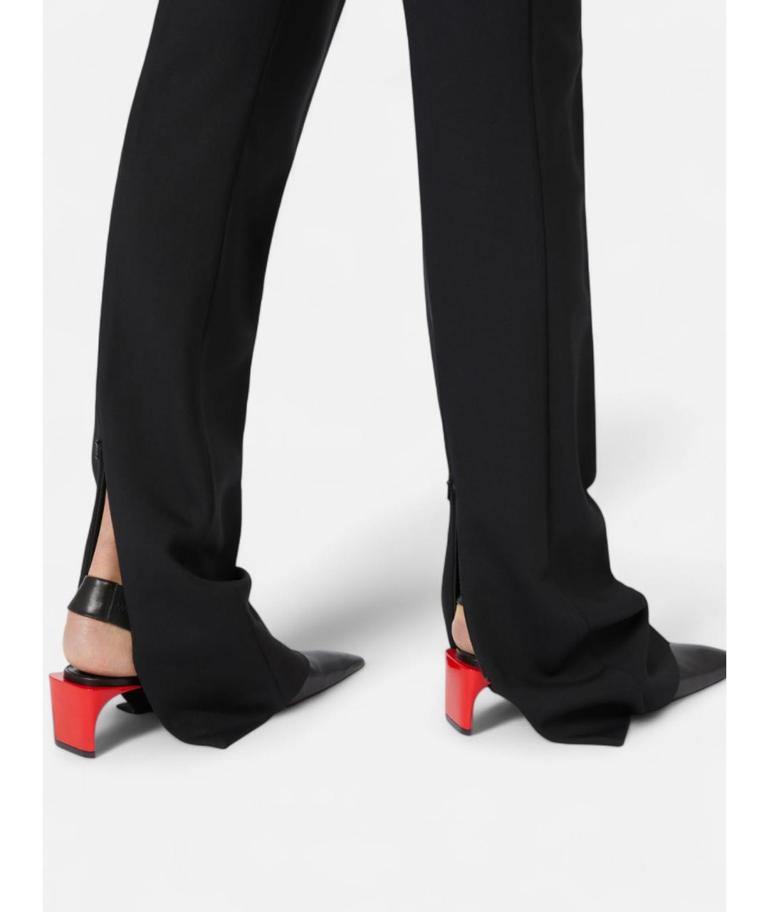 SPORTMAX Черные вискозные прямые брюки, фото 3