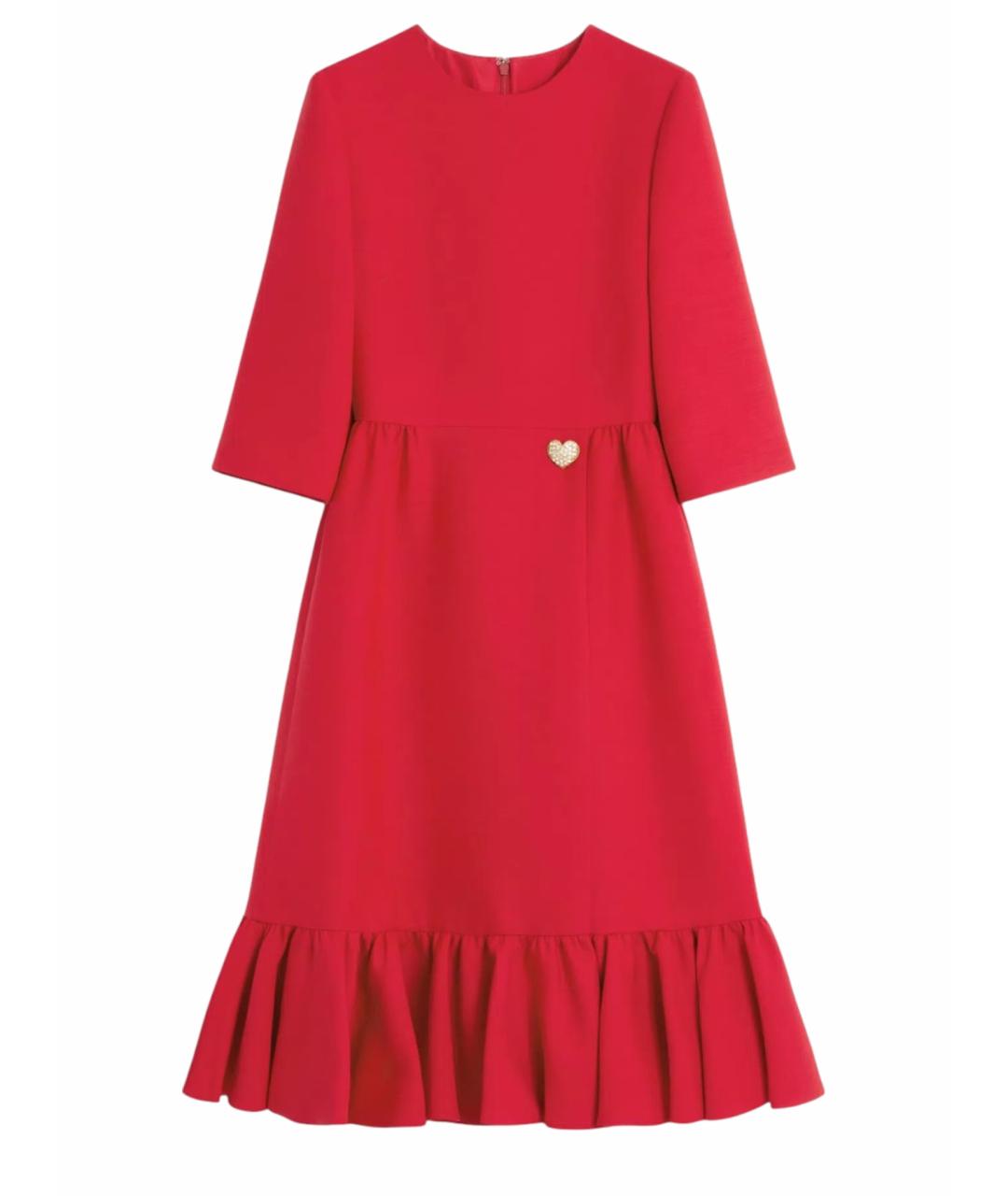 VALENTINO Красное шерстяное повседневное платье, фото 1