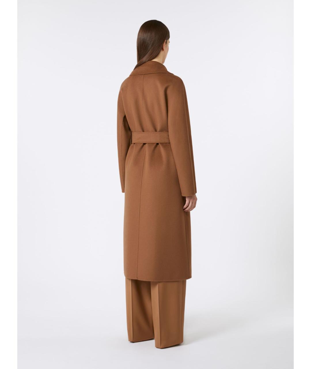 MAX MARA STUDIO Коричневое шерстяное пальто, фото 3