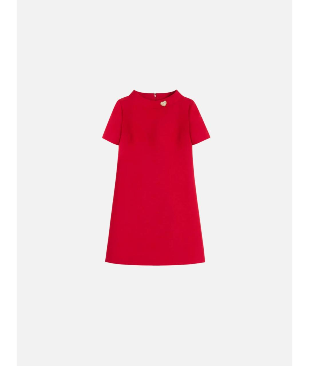 VALENTINO Красное шерстяное повседневное платье, фото 5