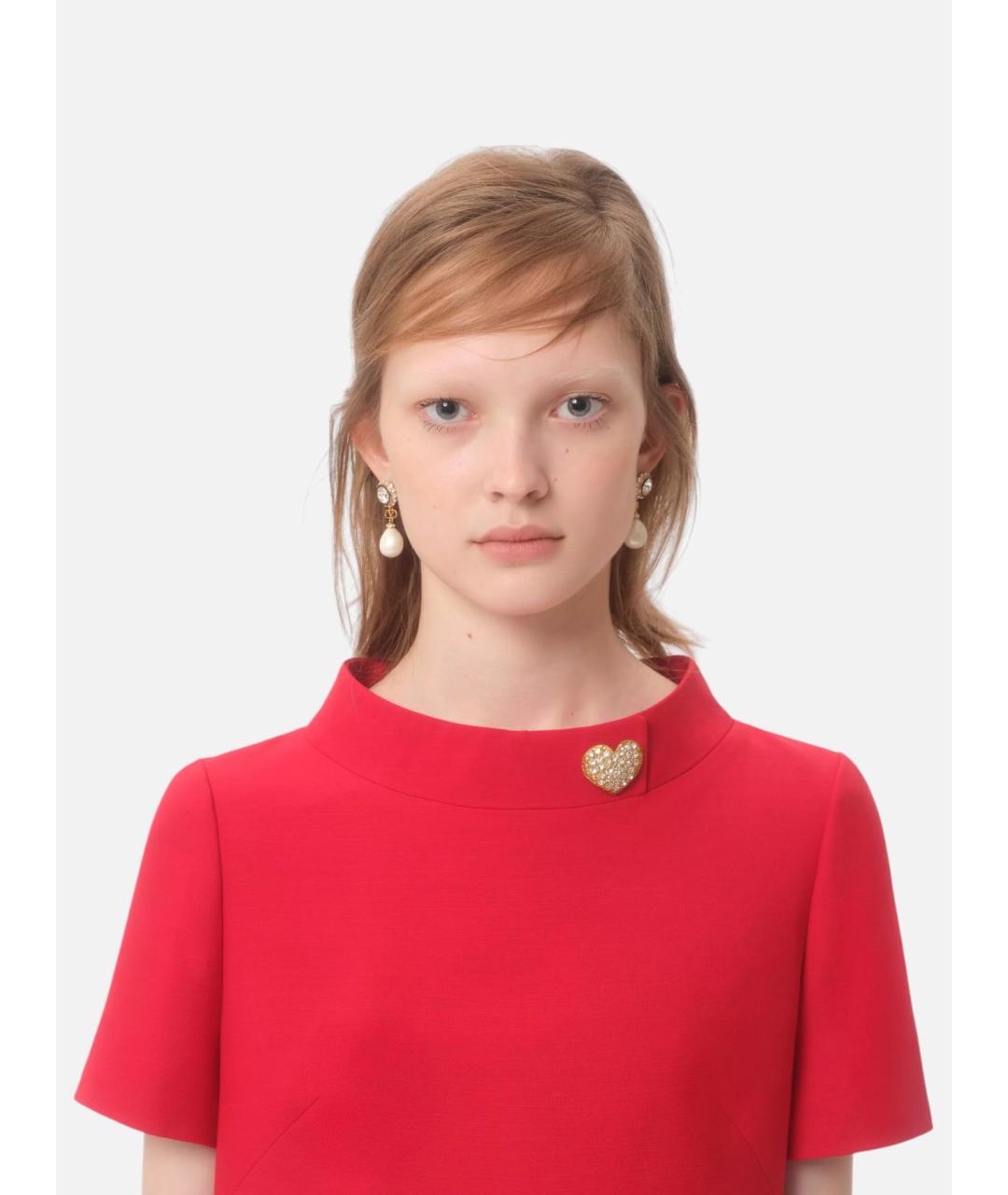 VALENTINO Красное шерстяное повседневное платье, фото 3