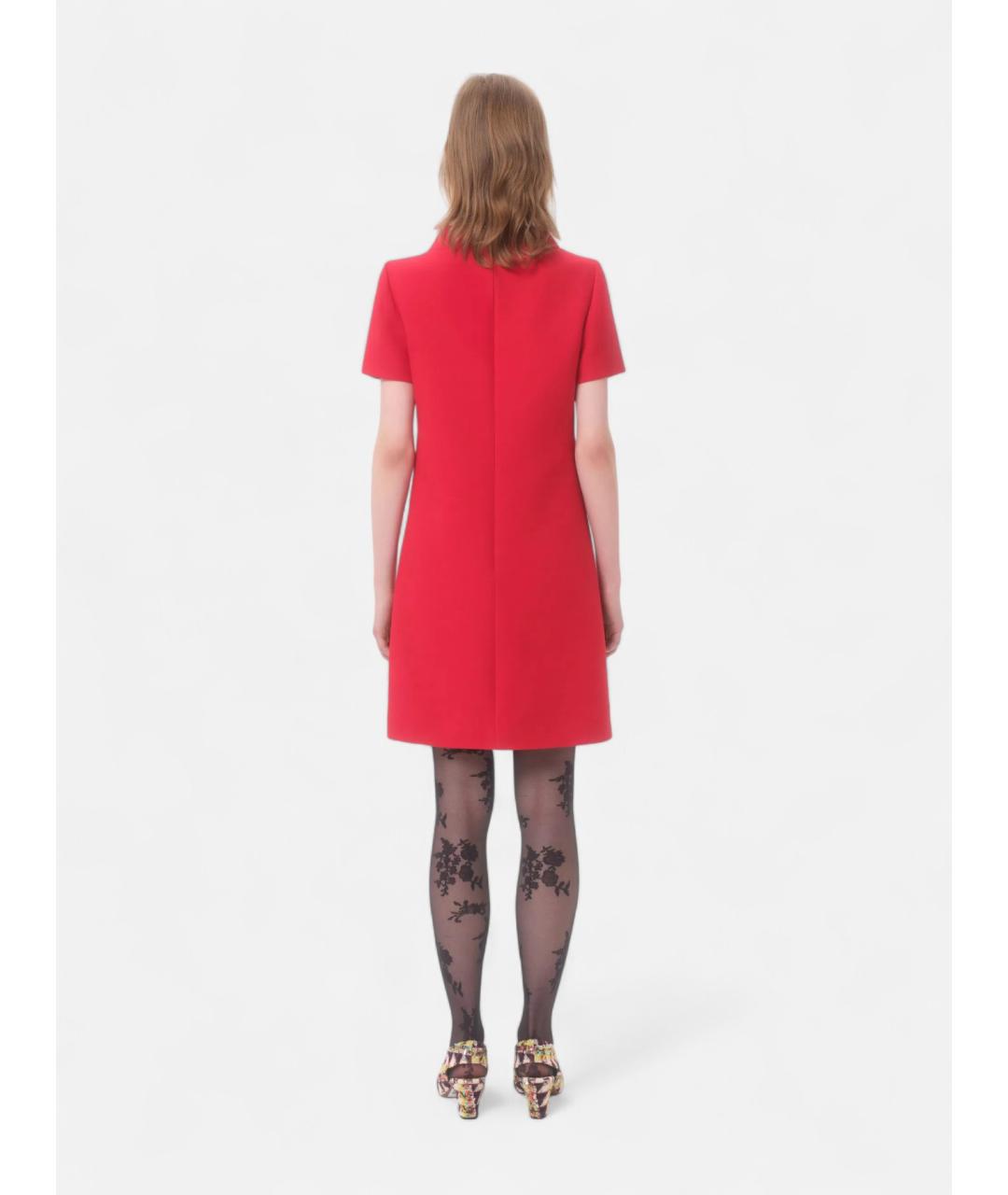 VALENTINO Красное шерстяное повседневное платье, фото 4