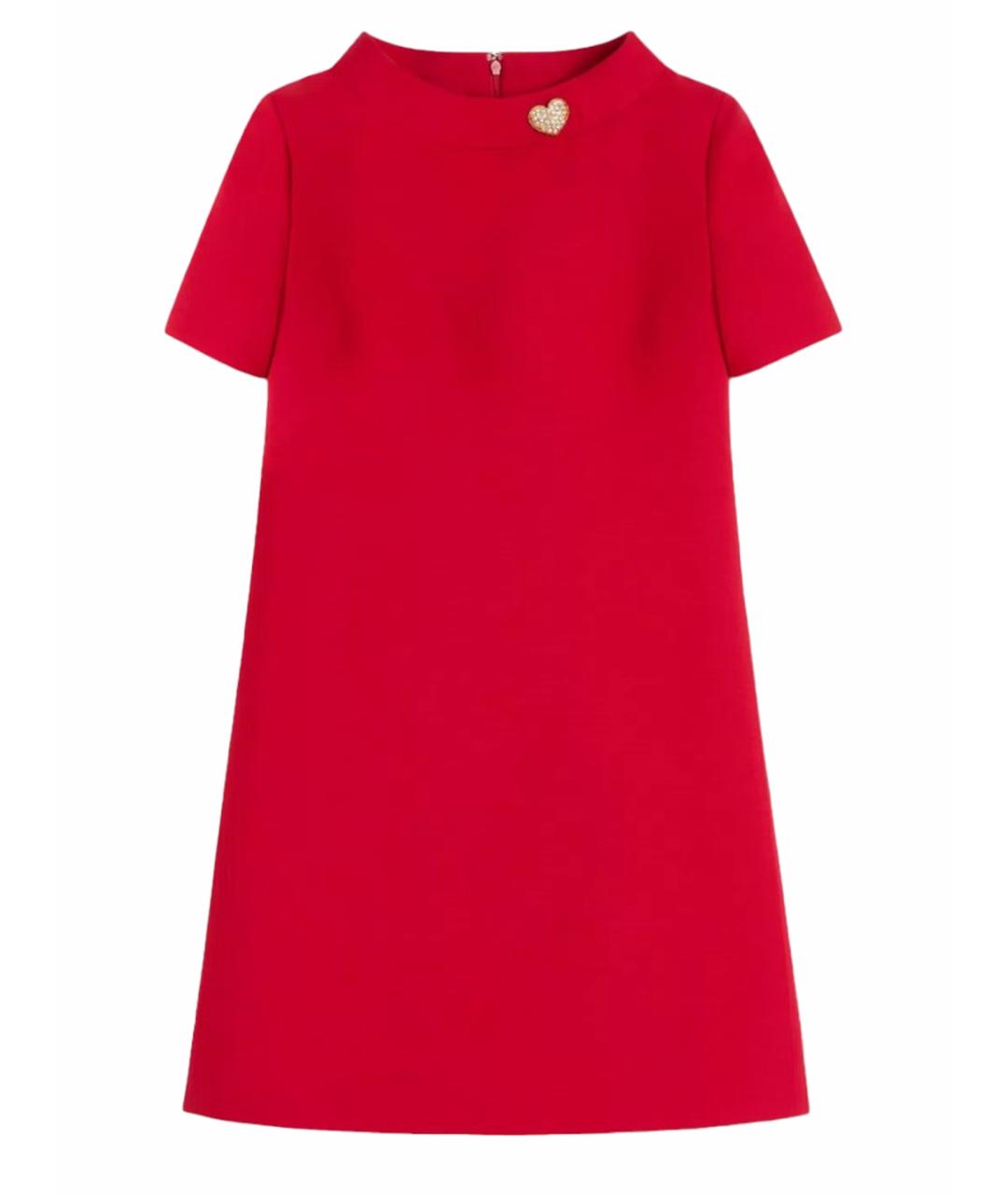 VALENTINO Красное шерстяное повседневное платье, фото 1