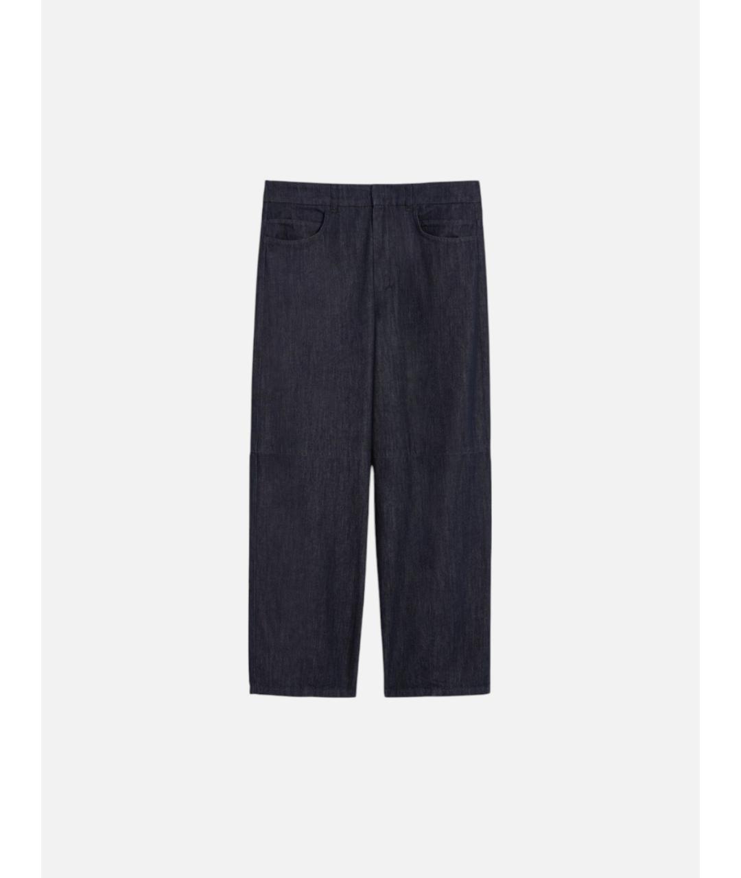 'S MAX MARA Темно-синие хлопковые прямые джинсы, фото 5