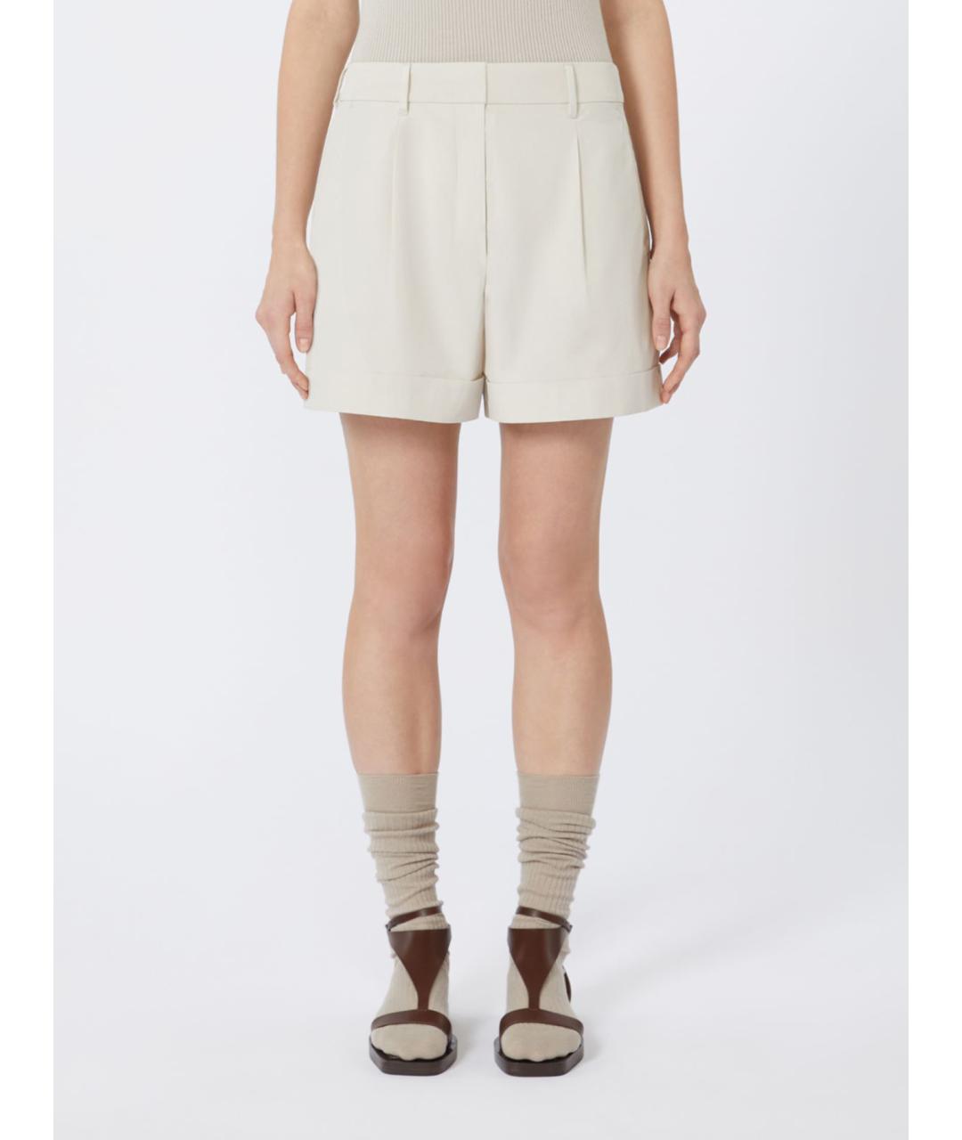 'S MAX MARA Белые льняные шорты, фото 4