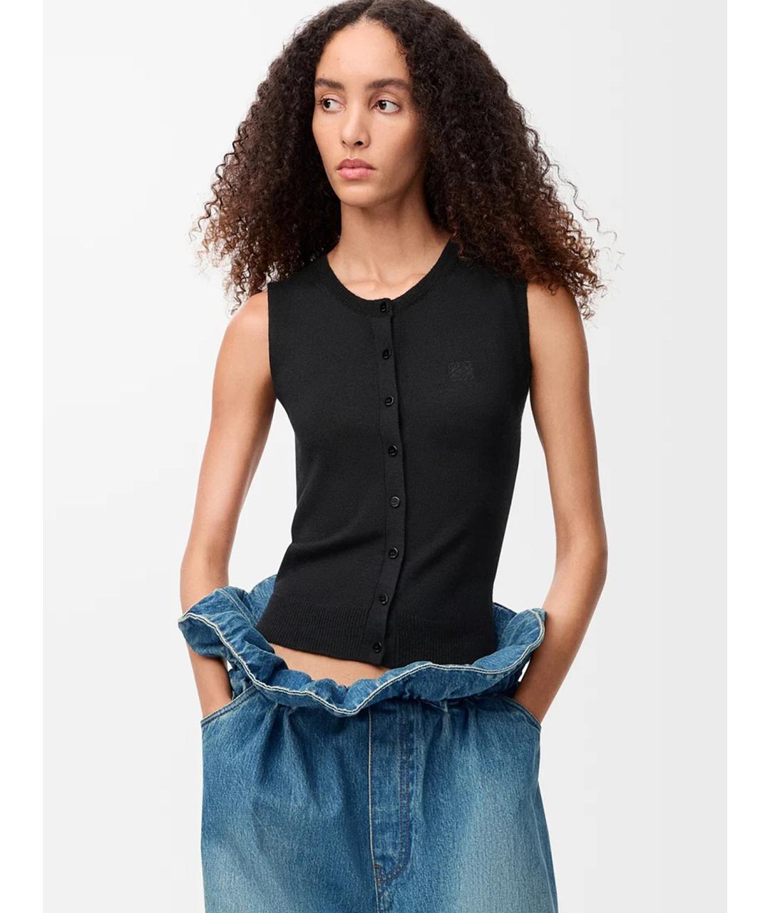 LOEWE Черный шелковый джемпер / свитер, фото 3