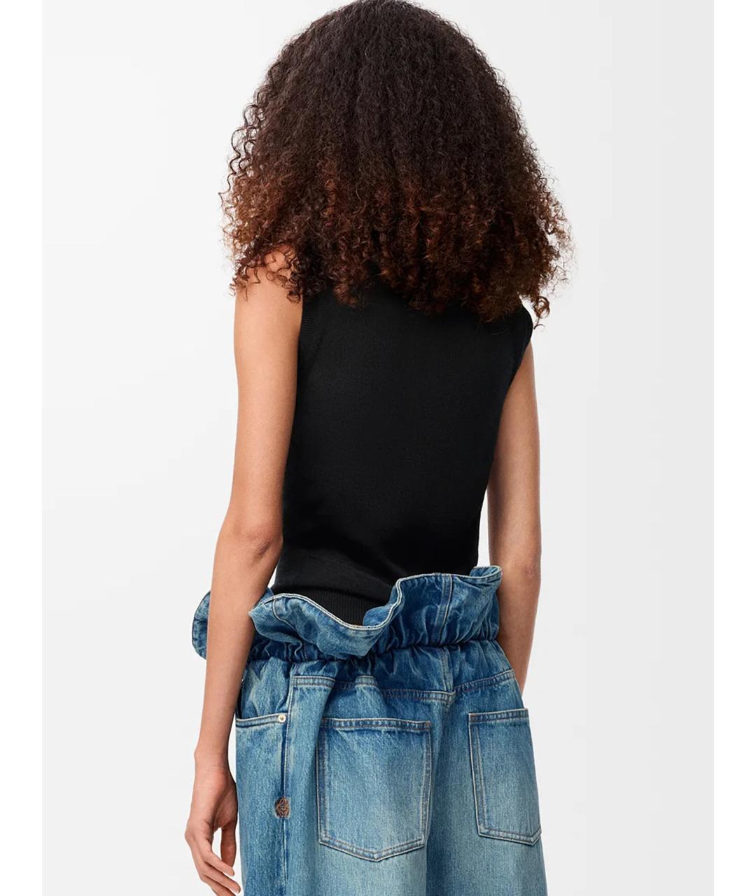 LOEWE Черный шелковый джемпер / свитер, фото 4