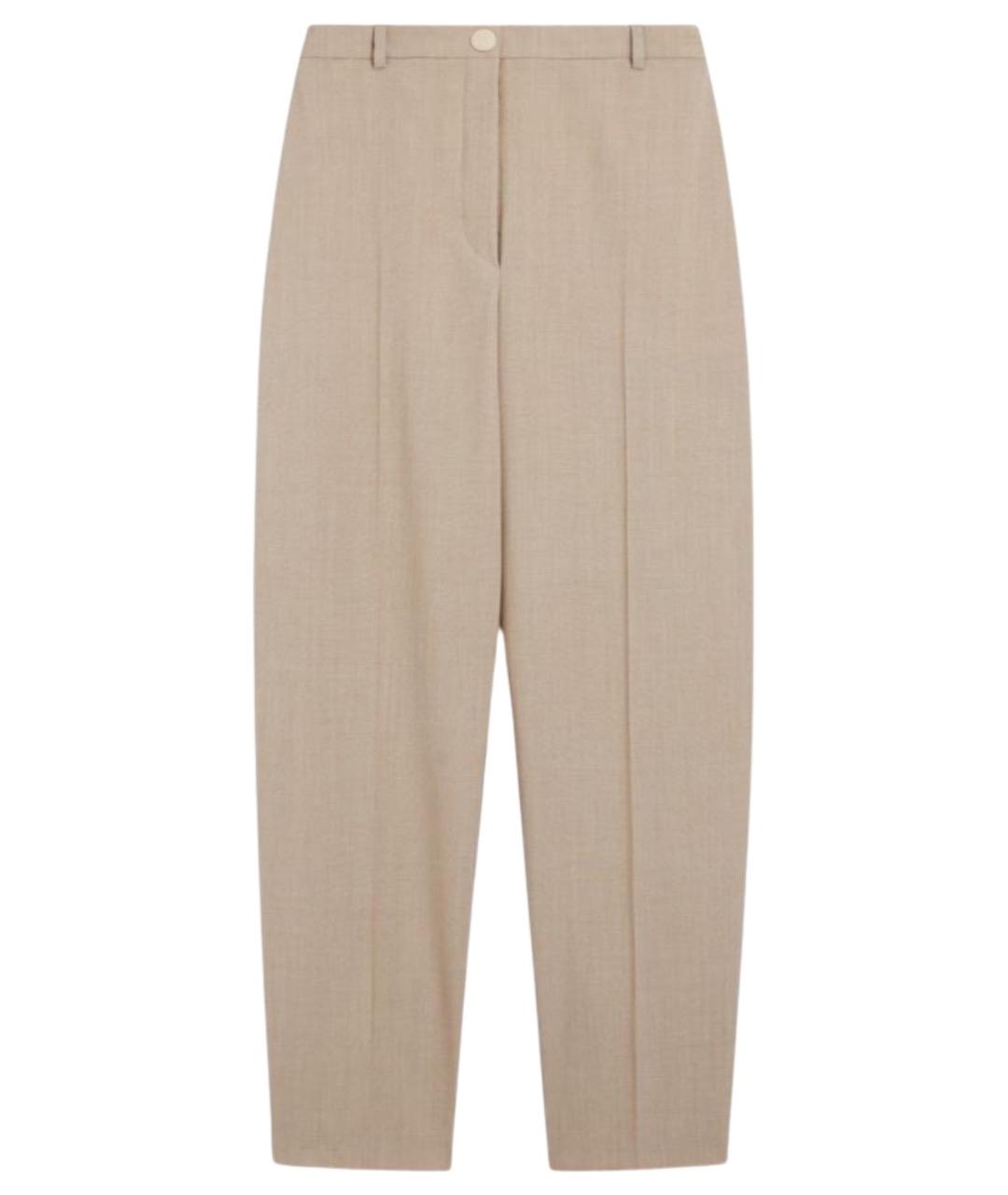 SPORTMAX Бежевые шерстяные прямые брюки, фото 1