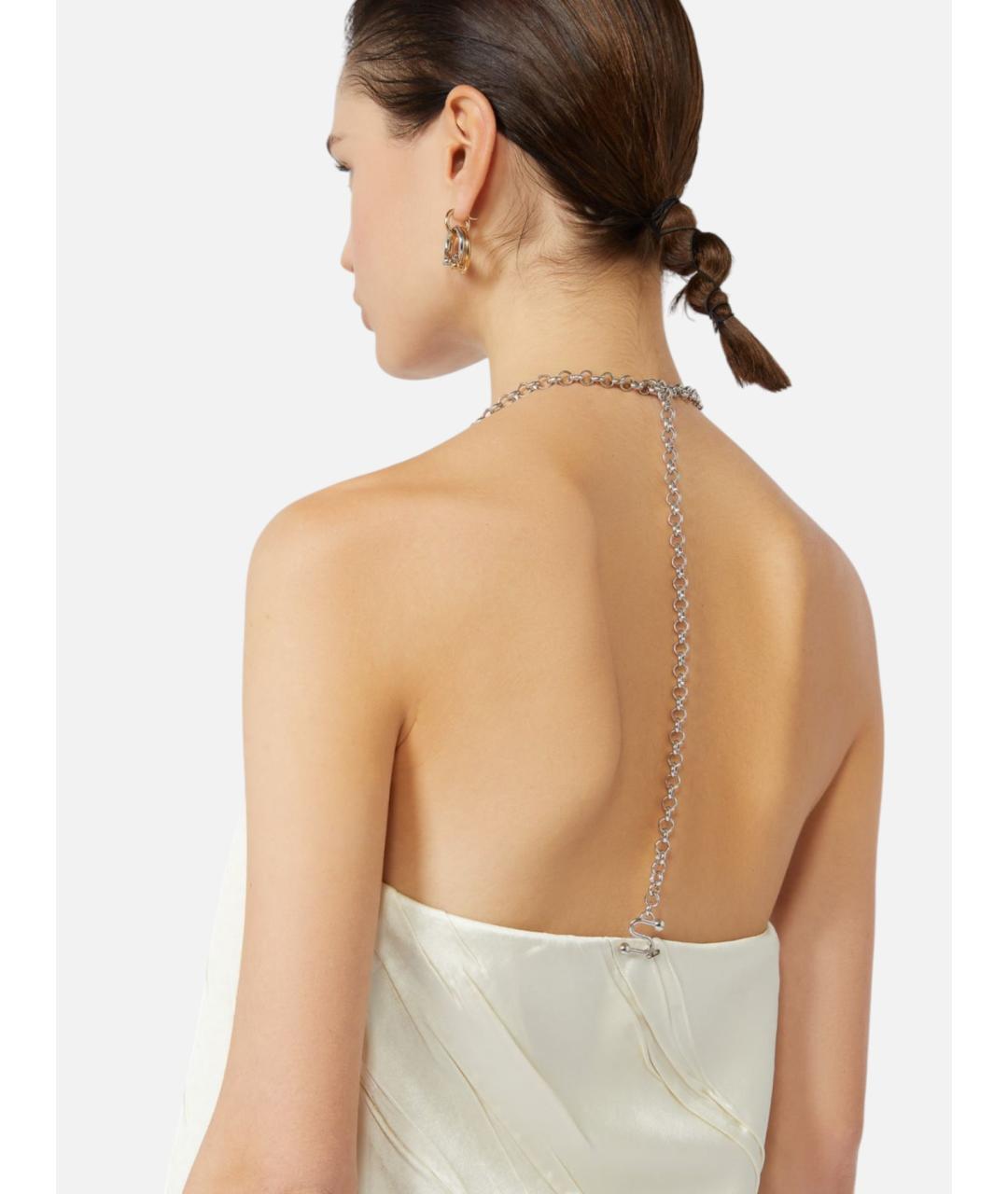 SPORTMAX Белая полиэстеровая майка, фото 3