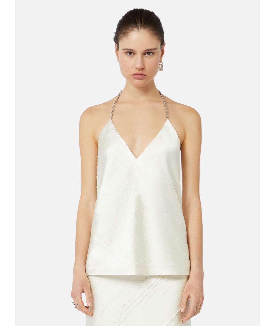 SPORTMAX Белая полиэстеровая майка, фото 4