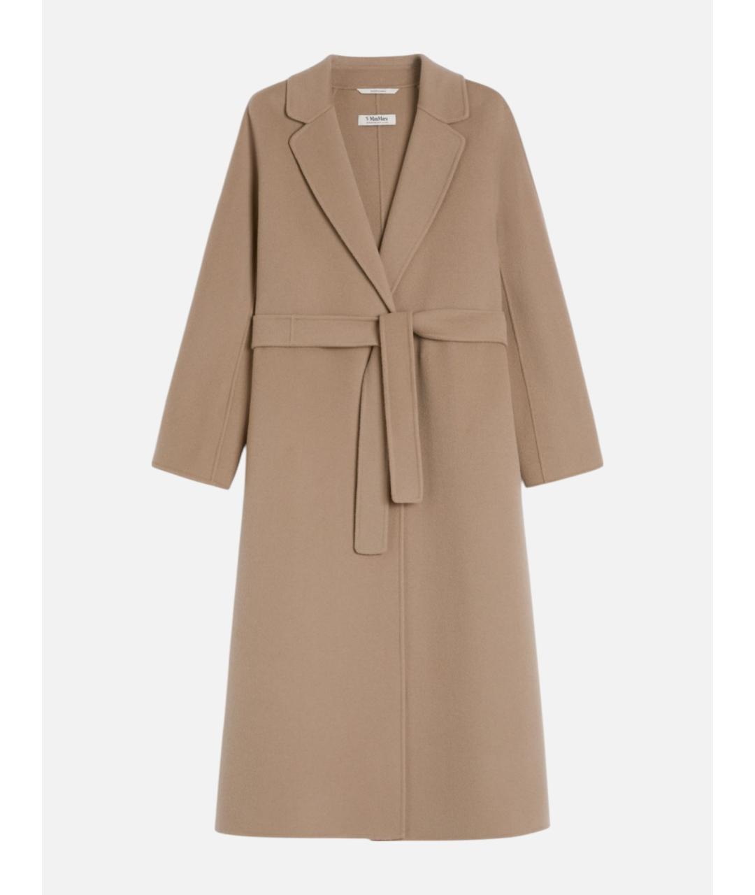 'S MAX MARA Бежевое шерстяное пальто, фото 5