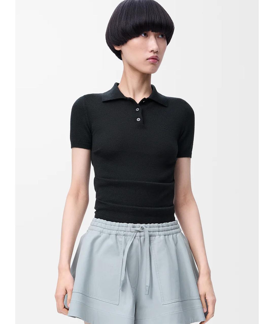 LOEWE Черная кашемировая футболка, фото 3