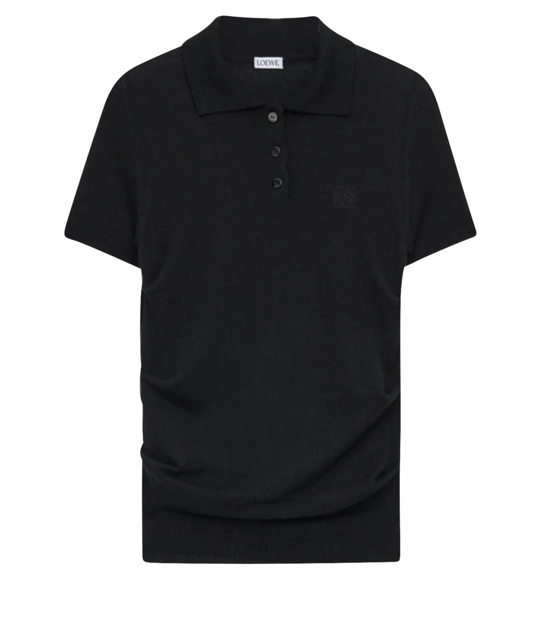 LOEWE Черная кашемировая футболка, фото 1