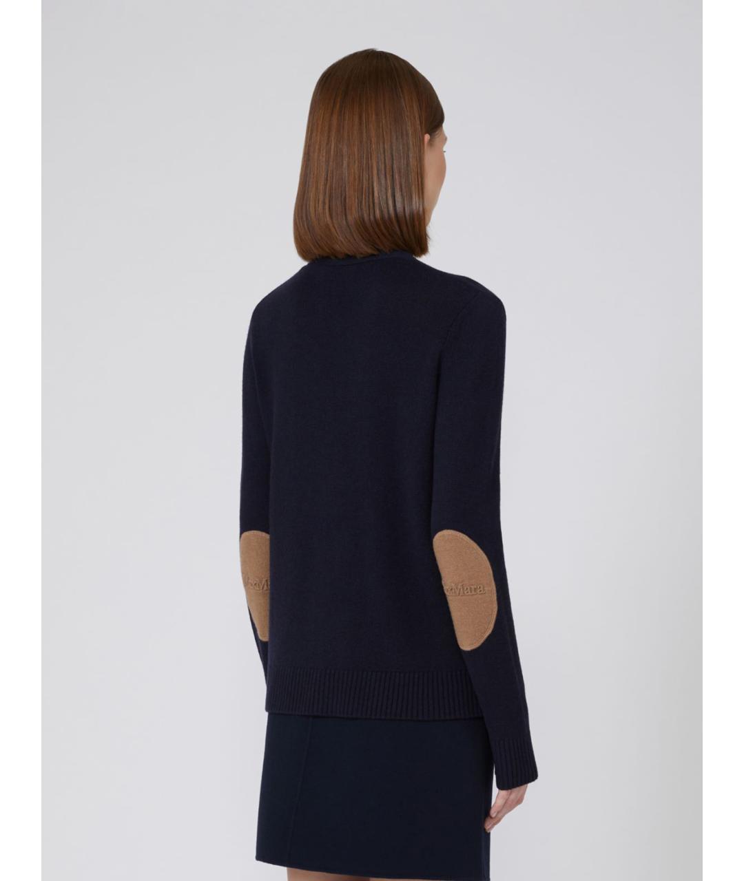'S MAX MARA Темно-синий шерстяной кардиган, фото 3