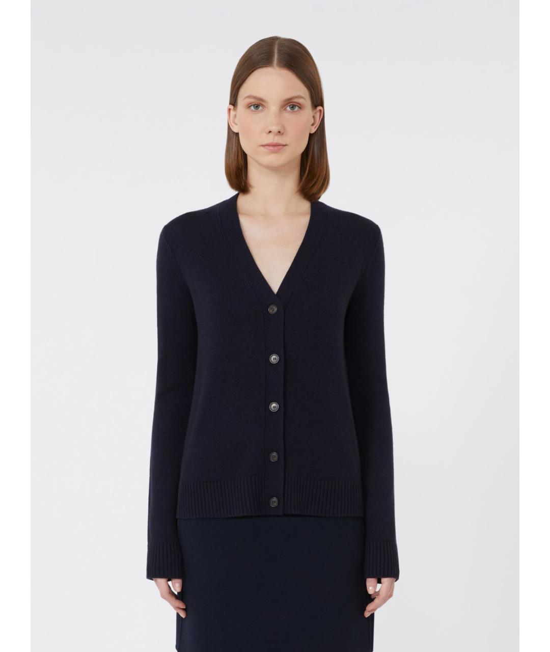 'S MAX MARA Темно-синий шерстяной кардиган, фото 4