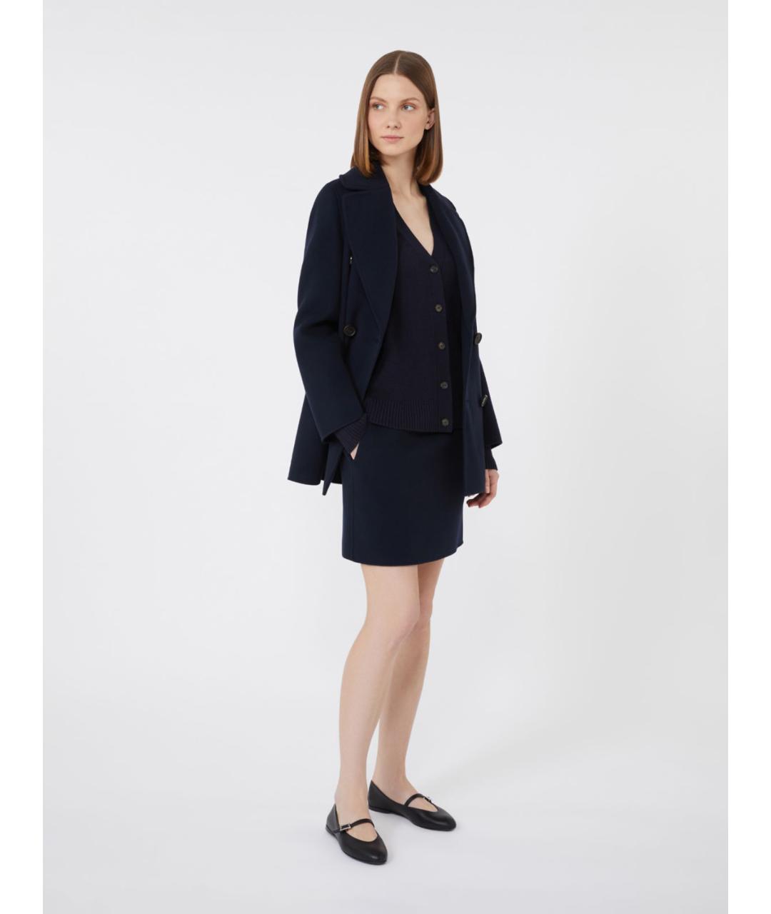 'S MAX MARA Темно-синий шерстяной кардиган, фото 2