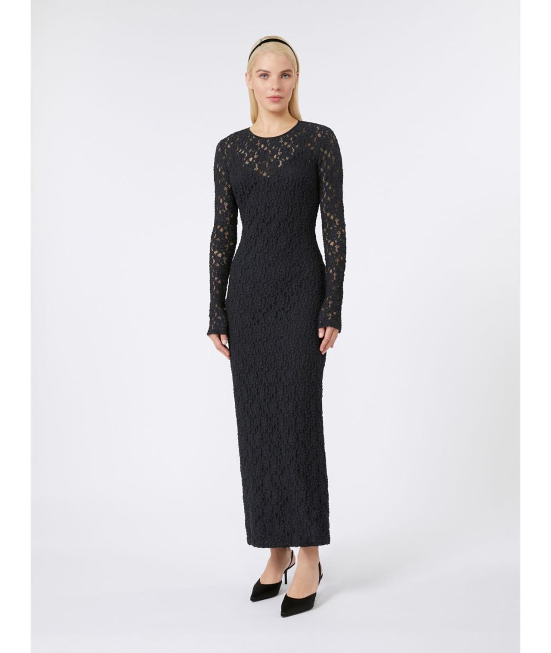 MAX MARA STUDIO Черное хлопковое повседневное платье, фото 2
