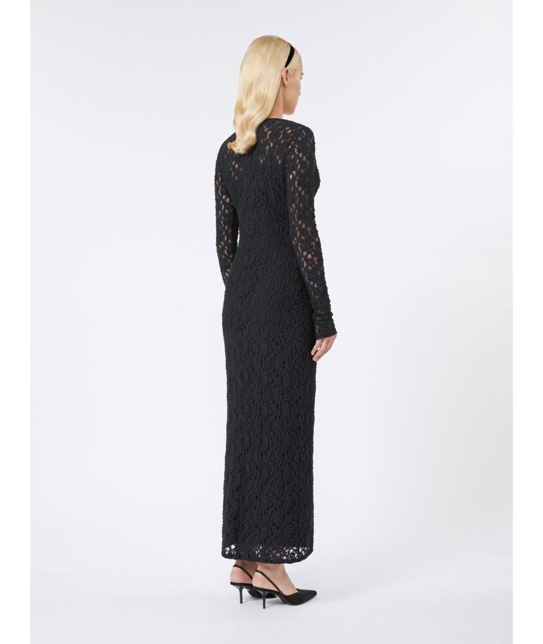 MAX MARA STUDIO Черное хлопковое повседневное платье, фото 4