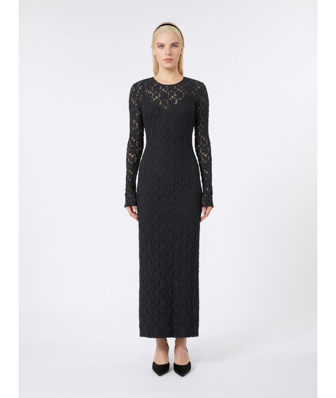 MAX MARA STUDIO Черное хлопковое повседневное платье, фото 5