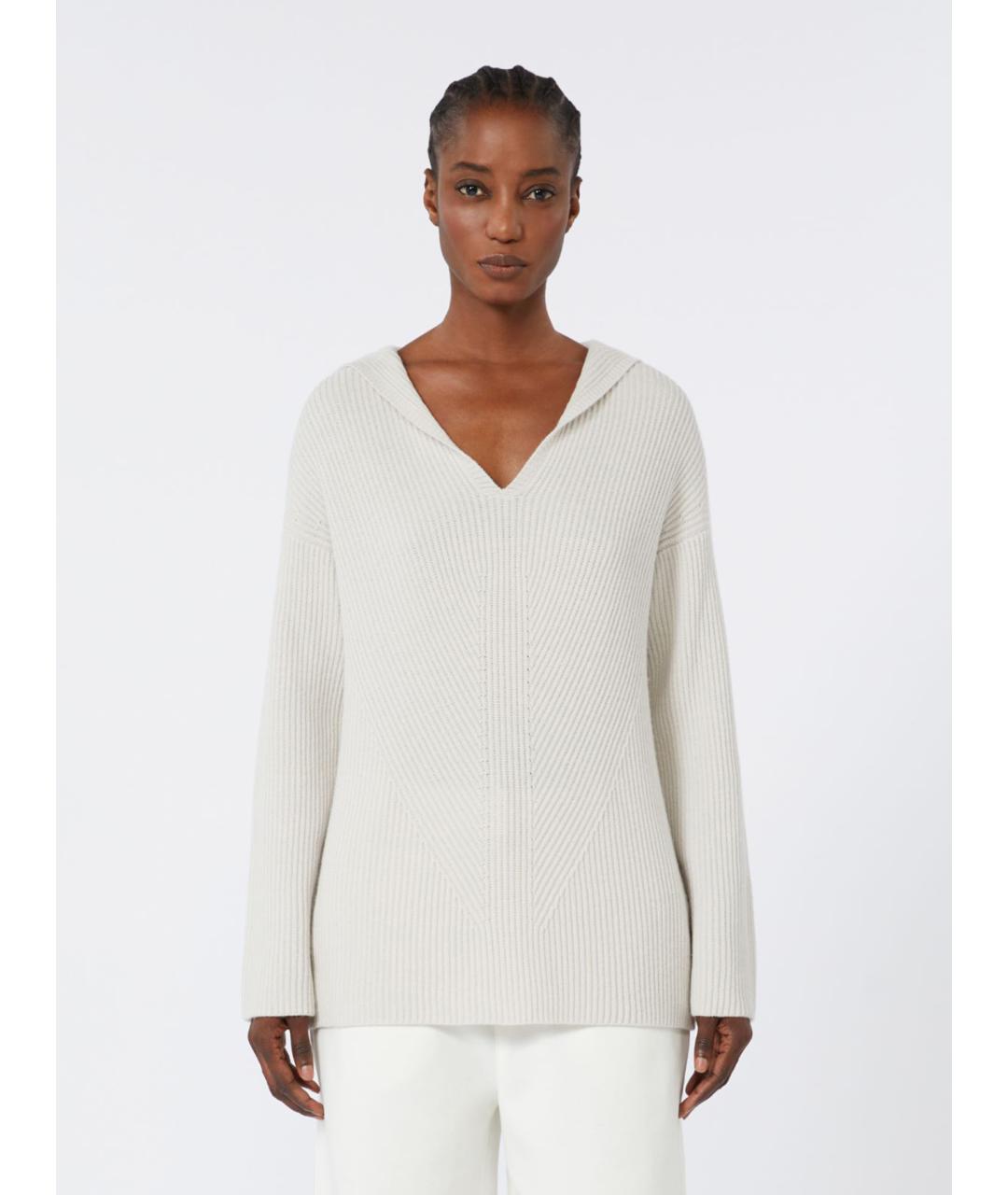 'S MAX MARA Белый шерстяной джемпер / свитер, фото 4