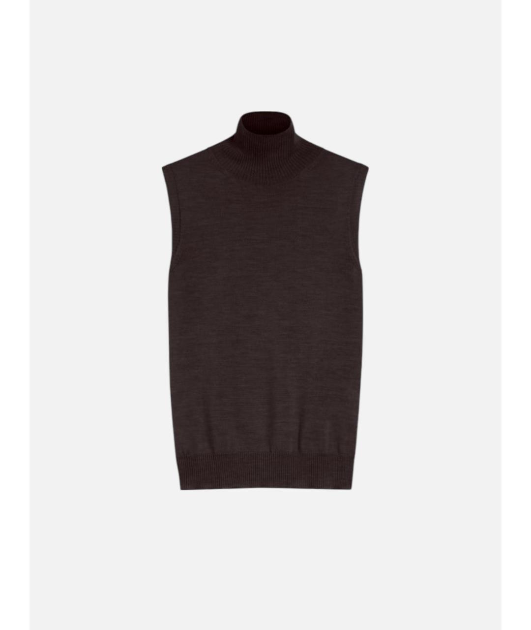 SPORTMAX Коричневая шерстяная жилетка, фото 5