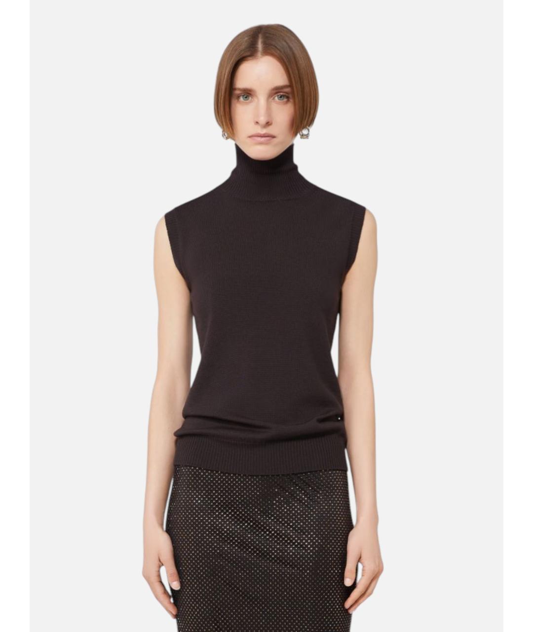 SPORTMAX Коричневая шерстяная жилетка, фото 4