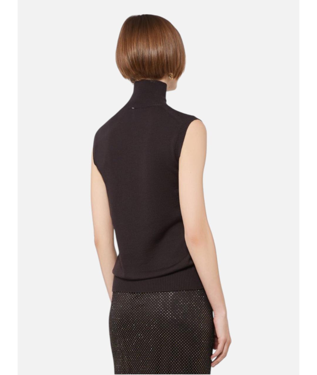SPORTMAX Коричневая шерстяная жилетка, фото 3
