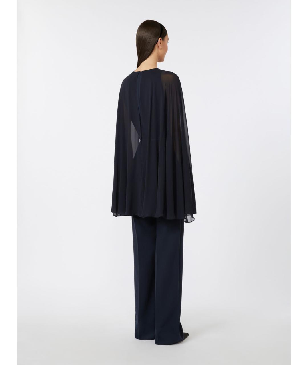 MAX MARA STUDIO Синий ацетатный комбинезон, фото 4