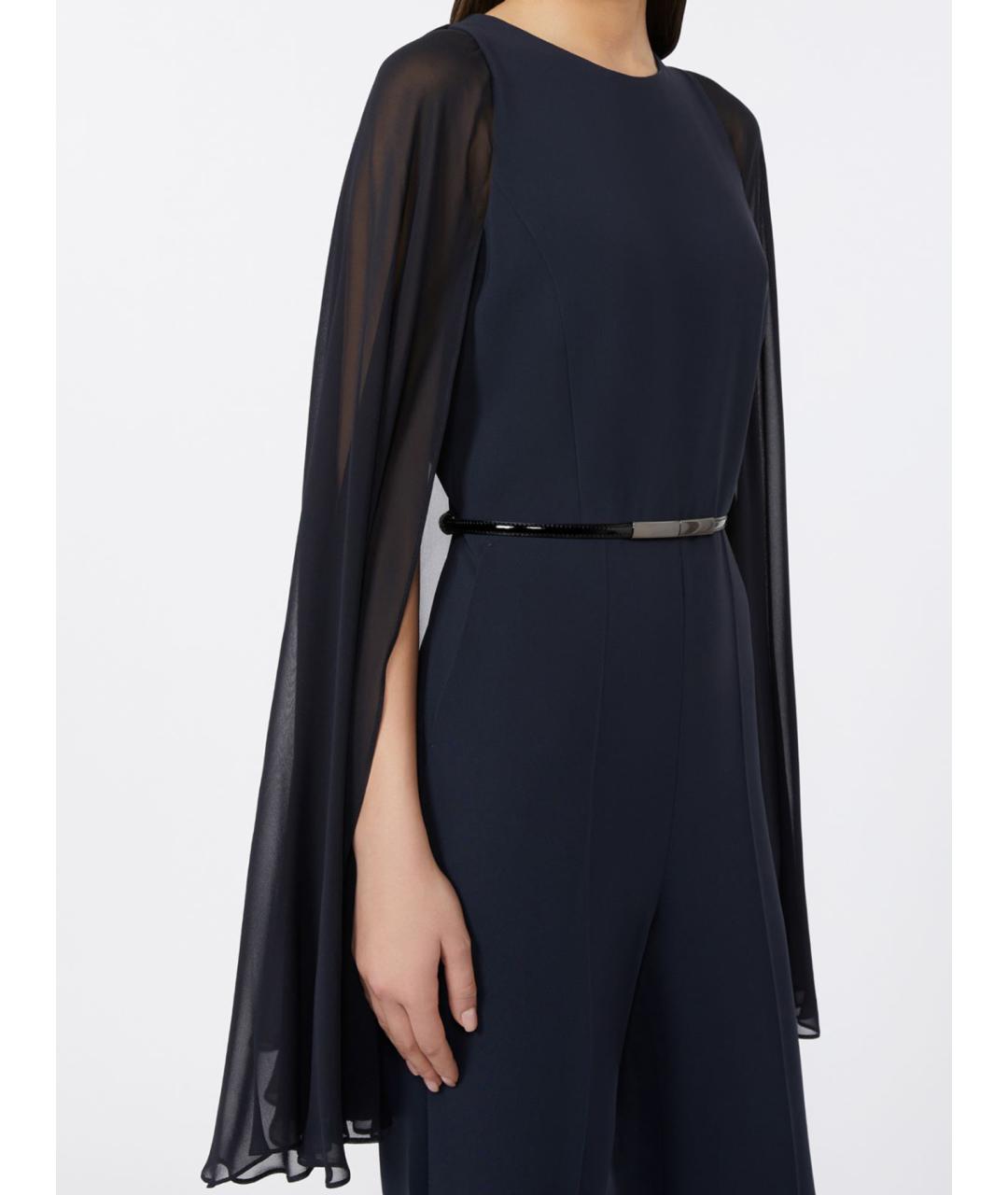 MAX MARA STUDIO Синий ацетатный комбинезон, фото 3