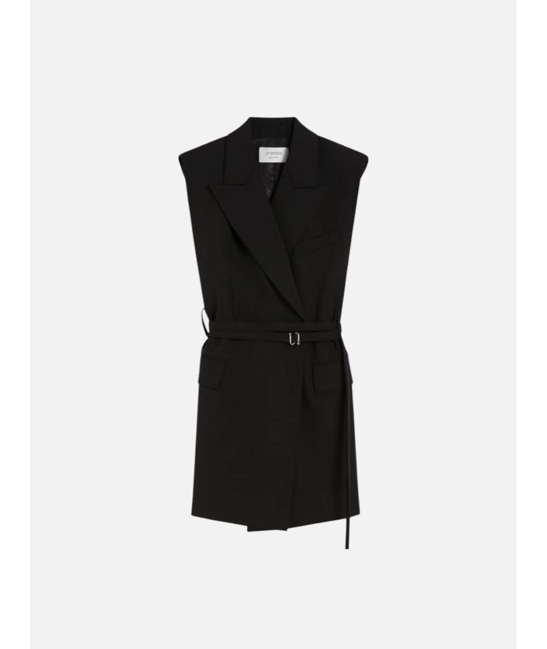 SPORTMAX Черный шерстяной жилет, фото 6