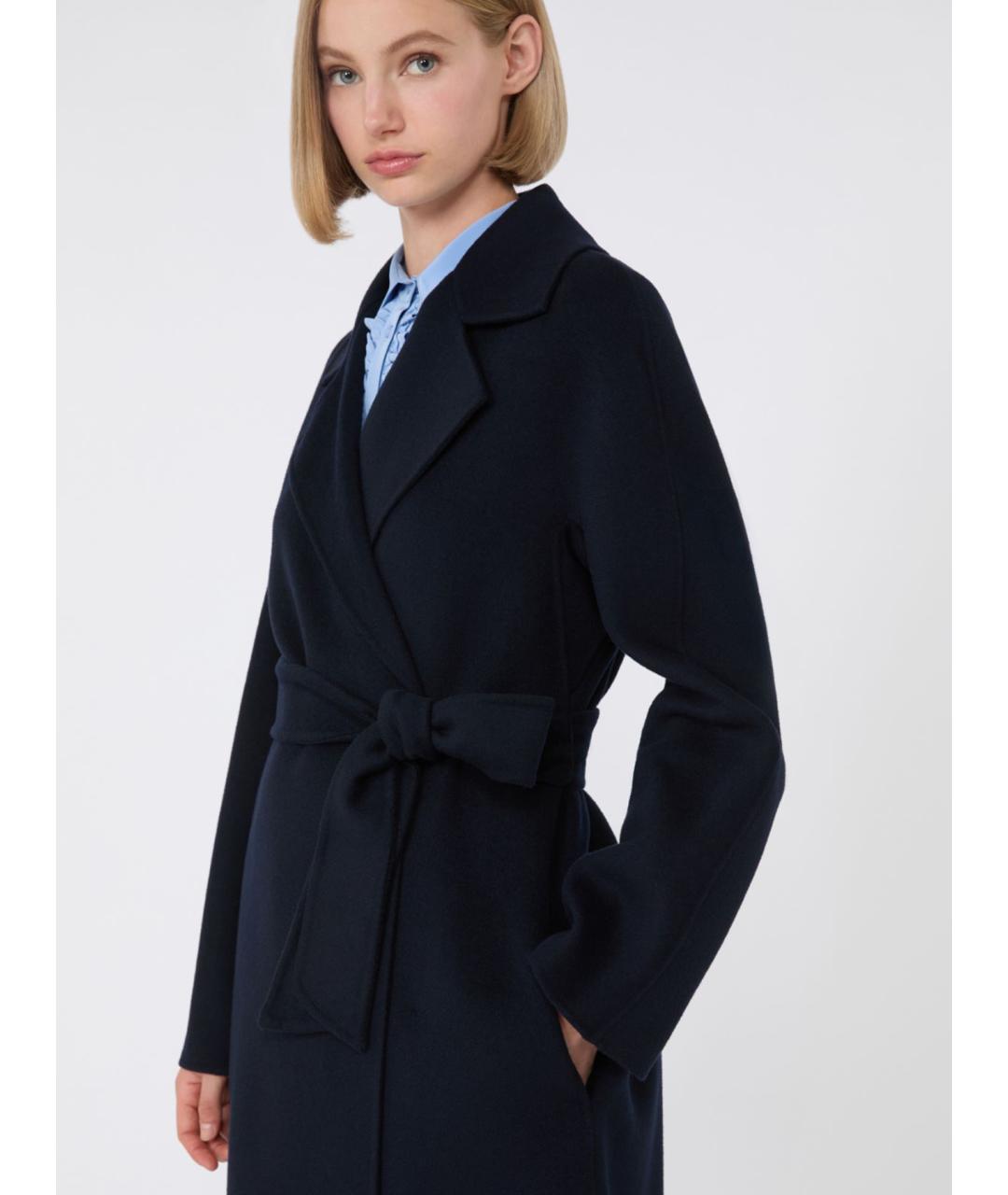 MAX MARA STUDIO Синее шерстяное пальто, фото 3